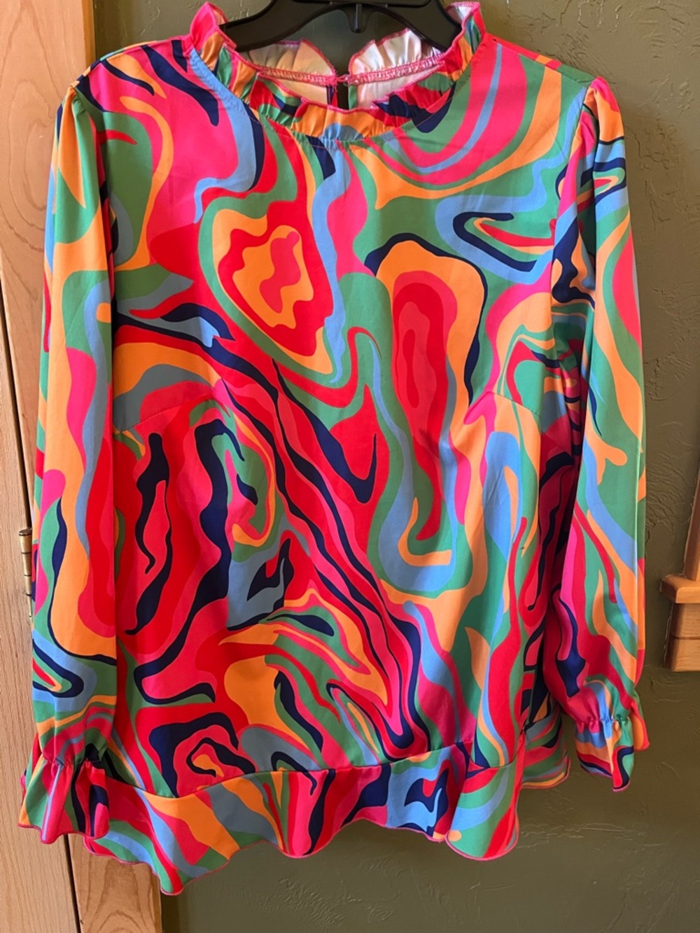 Vibrant Multicolor Swirl Blouse